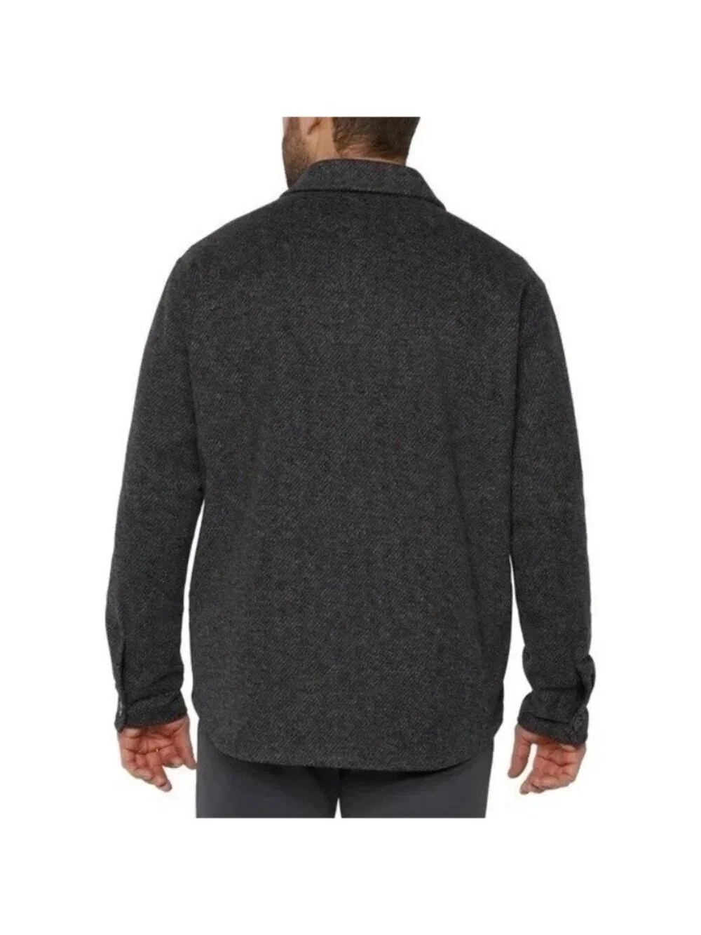 Banana Republic Men's XL Gray Button-Up Shacket Herringbone Pattern e1492